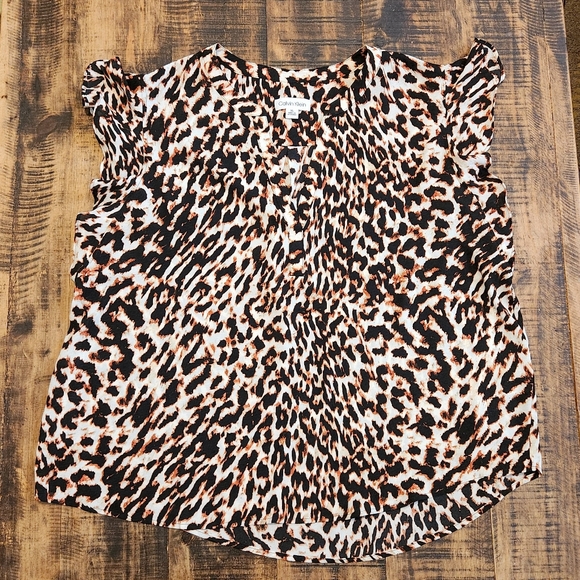 Calvin Klein Top Cheetah Animal Size Extra Large - Picture 1 of 7